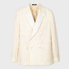 PAUL SMITH ECRU WOOL-MOHAIR DOUBLE-BREASTED EVENING BLAZER WHITE