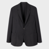 PAUL SMITH A SUIT TO TRAVEL IN - CHARCOAL GREY WOOL-TWILL PATCH-POCKET BLAZER