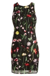 SAM EDELMAN EMBROIDERED SLEEVELESS SHEATH DRESS