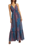 Fraiche By J Lulu Patchwork Print Maxi Dress In Lulu