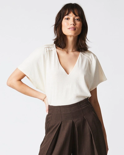 Reid S/s Pintuck Knit Top In White