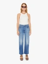 Mother The Dodger High Waist Wide Leg Ankle Jeans In Blue
