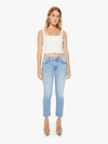 Mother Petites The Lil Insider Crop Step Fray Limited Edition Jeans In Blue