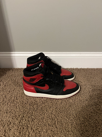 Pre-owned Jordan Nike Jordan 1 High Og Bred 2016 Shoes In Red