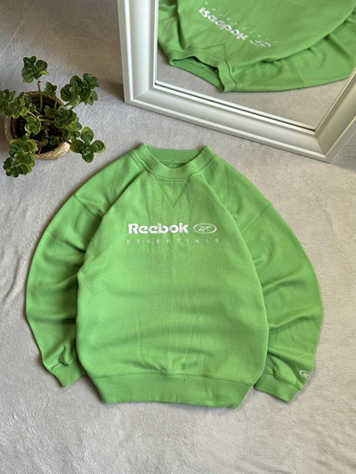 Pre-owned Reebok X Vintage Reebok Essential Vintage Retro Oversize Big Logo Sweatshirt In Green