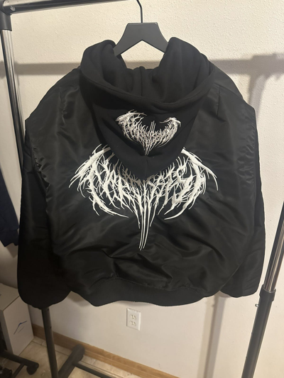 Pre-owned Playboi Carti Narcissist Bomber Jacket In Black Pre-owned Playboi Carti Narcissist Bomber Jacket In Black