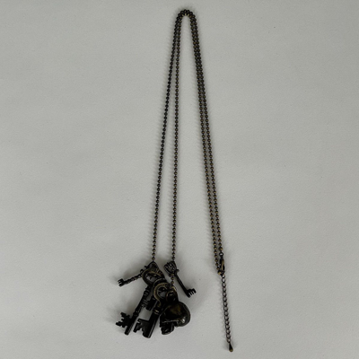 Pre-owned Number N Ine Number (n)ine Ss06 Runway Skull Key Necklace In Black
