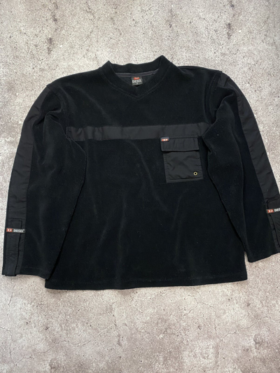 Pre-owned Diesel X Vintage Diesel Vintage Light Jacket Sweatshirt Fleece In Black