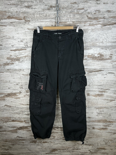 Pre-owned Vintage Mens  Multipocket Cargo Pants Y2k Surplus Style In Black
