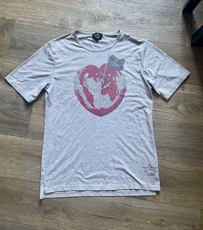 Pre-owned Lee X Vintage Vivienne Westwood X Lee Heart Logo T-shirt In Grey