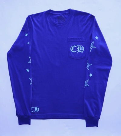 Pre-owned Chrome Hearts Pocket Star Long Sleeve Tee In Blue