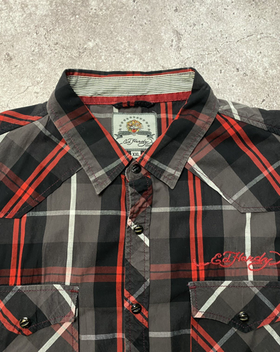 Pre-owned Ed Hardy X Vintage Ed Hardy Vintage Shirt In Red