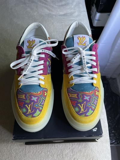 Pre-owned Louis Vuitton Distorted Damier Ollie Trainer Sneaker In Multicolor
