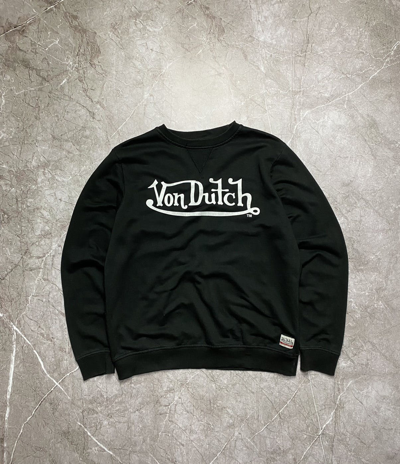 Pre-owned Vintage X Von Dutch Vintage Von Dutch Big Logo Sweatshirt Size Xl In Black
