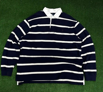 Pre-owned Polo Ralph Lauren X Vintage Polo Ralph Laurent Striped Rugby Jersey Japan Style In Multicolor