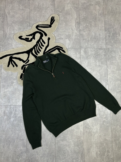 Pre-owned Polo Ralph Lauren X Vintage Mens Vintage Polo Ralph Laurent 1/3 Zip Sweater Luxury Y2k In Green