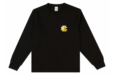 Pre-owned Eric Emanuel Ee Long Sleeve T-shirt Black/white/yellow