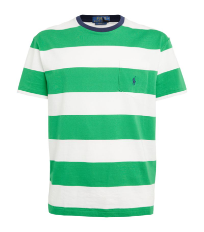 Polo Ralph Lauren Striped Polo Pony T-shirt In Green