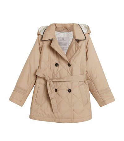 Brunello Cucinelli Kids' Quilted Trench Coat (4-12+ Years) In Neutrals