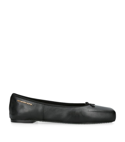 Alexander Wang Leather Billie Ballet Flats In Black