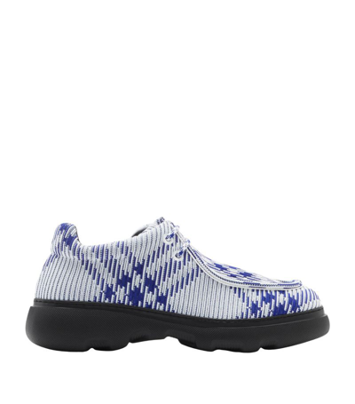 Burberry Check Woven Creeper Shoes In Salt