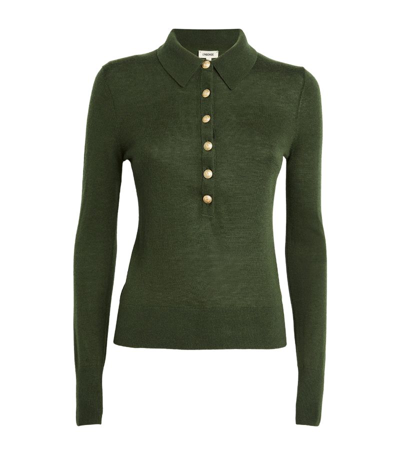 L Agence Collared Sterling Sweater In Green