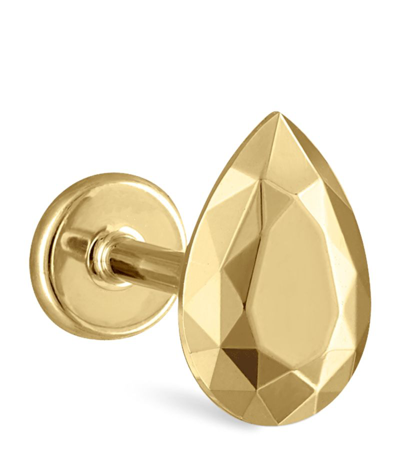 Maria Tash Faceted Pear Threaded Stud Earring (6.5mm) In Gold