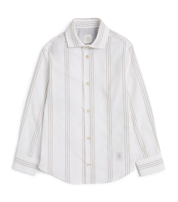 Eleventy Kids striped cotton shirt - Blue