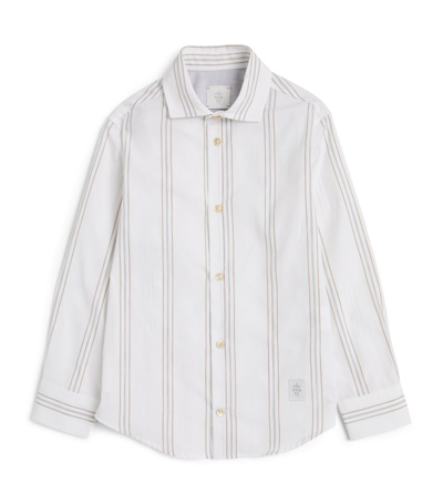 Eleventy Kids' Cotton Striped Shirt (4-16 Years) In White