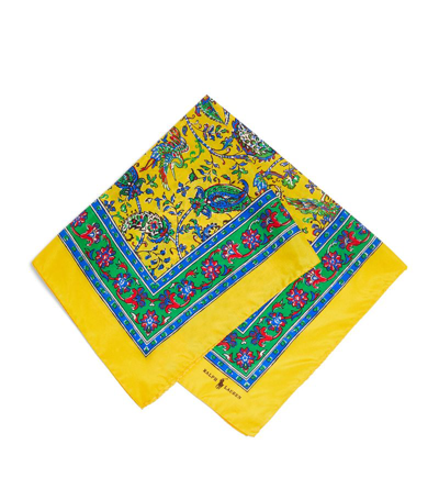 Polo Ralph Lauren Paisley-print Mulberry Silk Scarf In Yellow