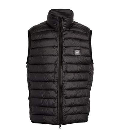 Stone Island Loom Woven Chambers Down Gilet In Blue