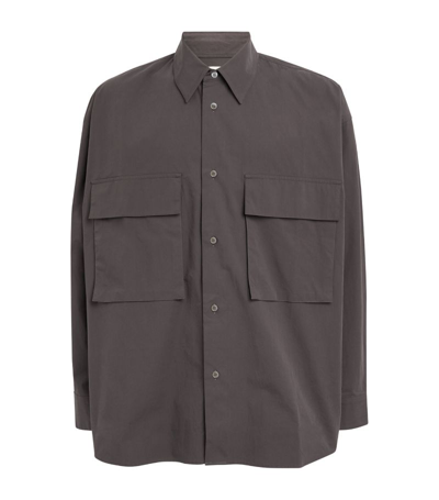 Studio Nicholson Oversized Pocket-detail Shirt In Grey