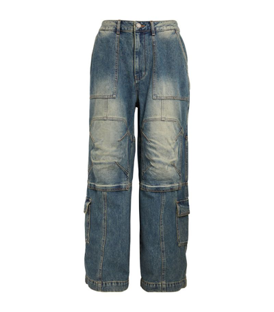 Juunj Wide-leg Cargo Jeans In Blue