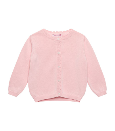 Trotters Heart-button Cardigan (3-24 Months) In Pink
