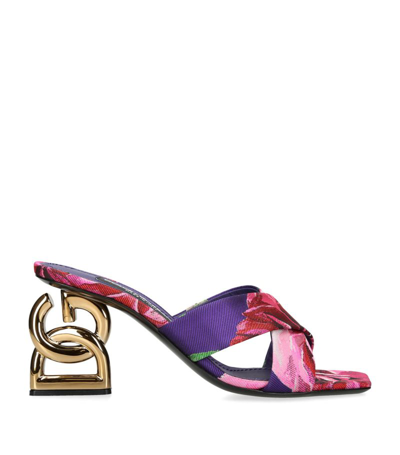 Dolce & Gabbana Flower Power Heeled Sandals 75 In Purple