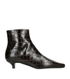 TOTÊME TOTEME LEATHER CROC-EMBOSSED ANKLE BOOTS 50