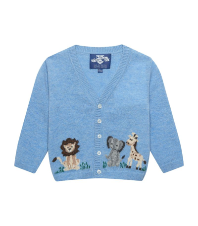 Trotters Augustus And Friends Cardigan (3-24 Months) In Blue