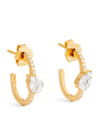 NADINE AYSOY YELLOW GOLD AND DIAMOND CATENA ILLUSION HOOP EARRINGS