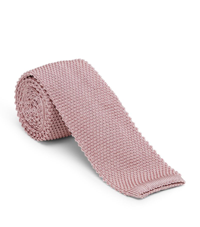 Brunello Cucinelli Silk Knitted Tie In Pink