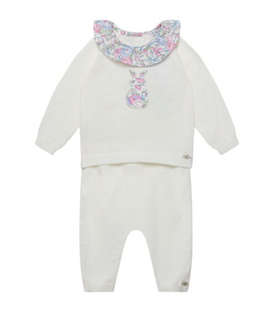 Trotters Felicite Bunny Sweater And Trousers Set (0-9 Months) In Pink