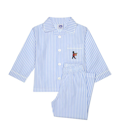 Trotters Kids' Trumpet Guardsman Striped Cotton Pyjamas 1-11 Years In Blue Stripe
