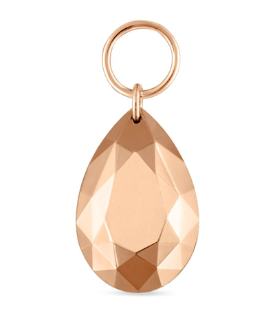 Maria Tash Faceted Pear Single Charm (9mm) In Rose Gold
