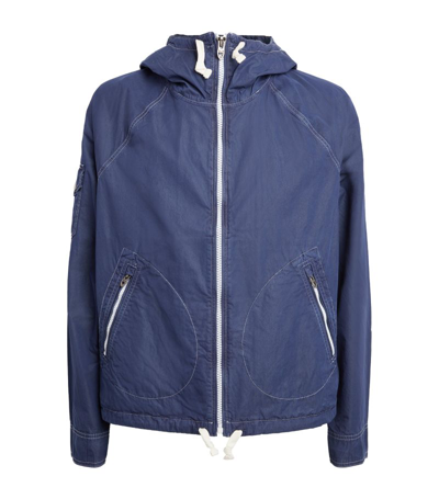 Polo Ralph Lauren Garment-dyed Twill Hooded Jacket In Blue