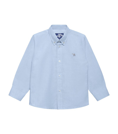 Trotters Kids' Button-up Thomas Shirt (6-11 Years) In Blue