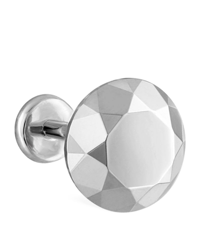 Maria Tash Faceted Round Threaded Stud Earring In White