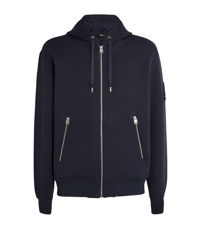 Mackage Logo-patch Zip-front Hoodie In Navy