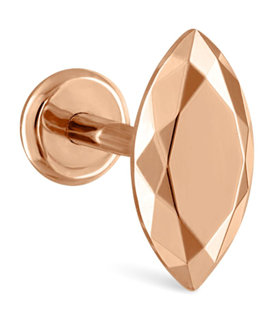 Maria Tash Faceted Marquise Threaded Stud Single Earring (7.5mm) In Rose Gold