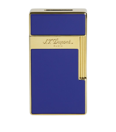 St Dupont Lacquered Biggy Lighter In Blue