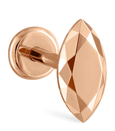 Maria Tash Faceted Marquise Threaded Stud Single Earring (6.5mm) In Rose Gold