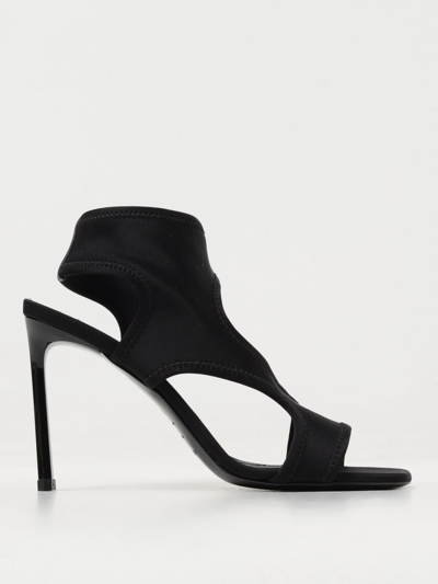 Sergio Rossi 95mm Nylon Stretch Sandals In Black